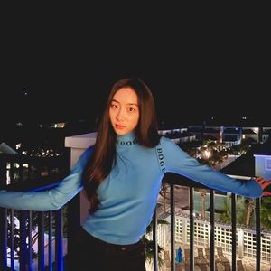 URBAN OUTFITTERS BDG long sleeve blue turtleneck top